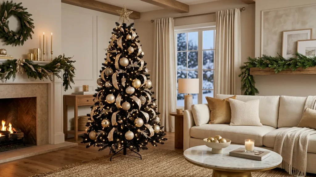 Black and Gold Christmas Tree — 20 Black Christmas Tree Ideas — image 01