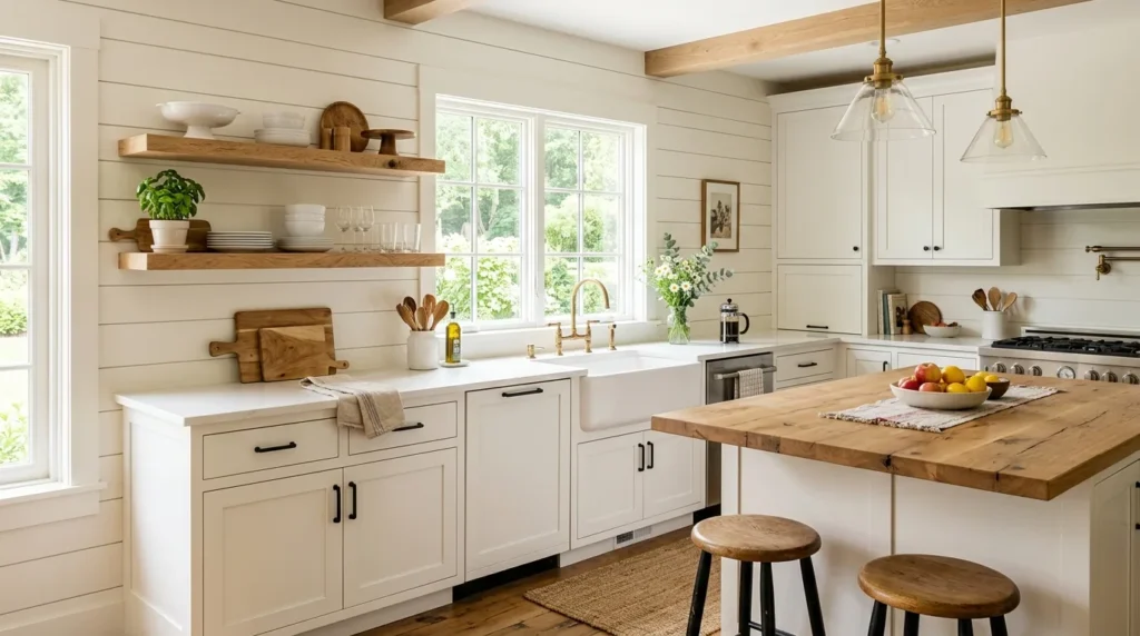 Classic White Shiplap Backsplash — 15 Kitchen Shiplap Backsplash Ideas — image 01