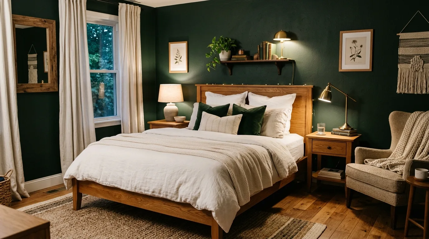 Dark Green Bedroom — 20 Green Bedroom Ideas — image 02