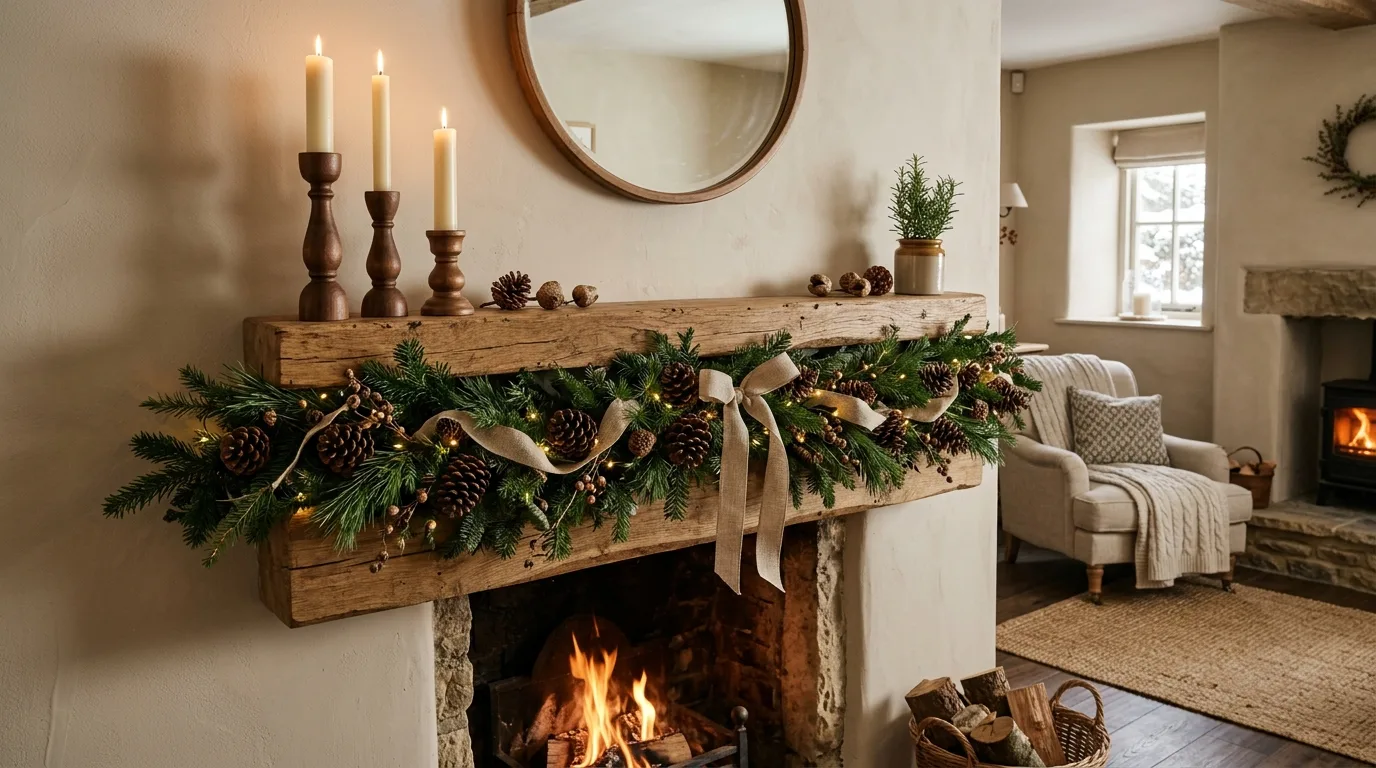 Pinecone Christmas Garland — 20 Natural Christmas Decor Ideas — image 02