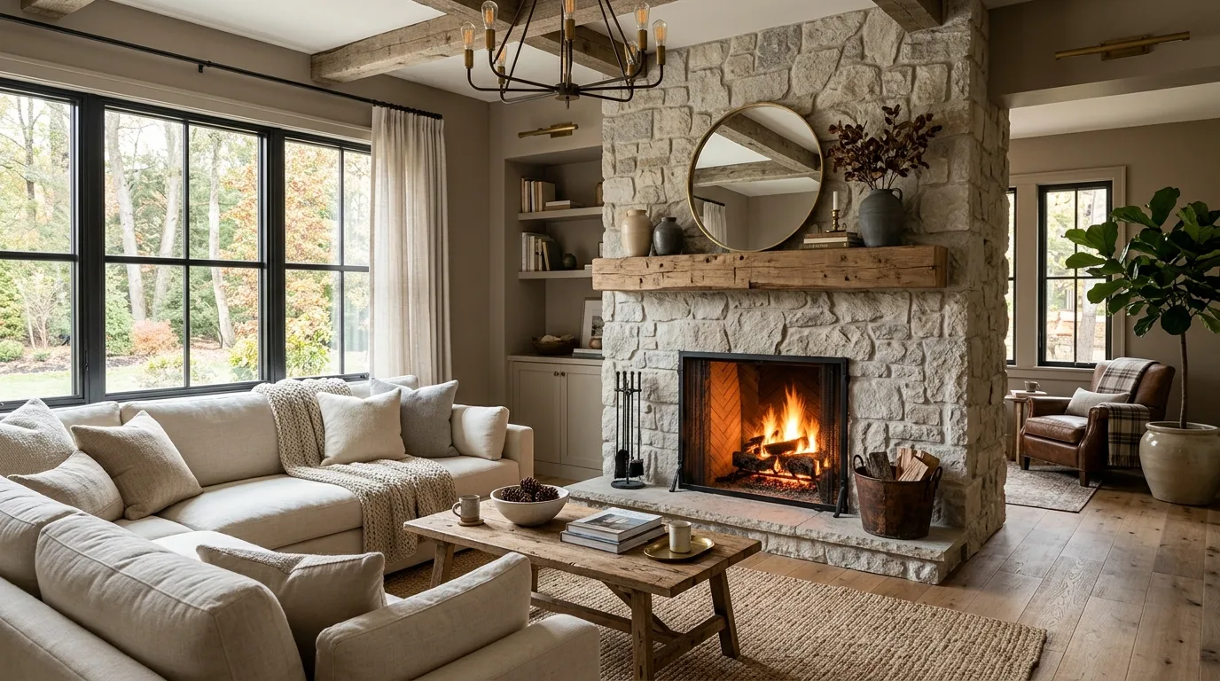 Add Natural Stone — 15 Fireplace Makeover Ideas — image 03