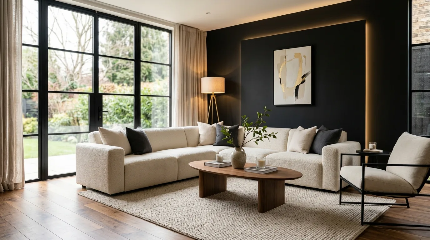 Black Accent Wall — 20 Living Room Accent Walls Ideas — image 03