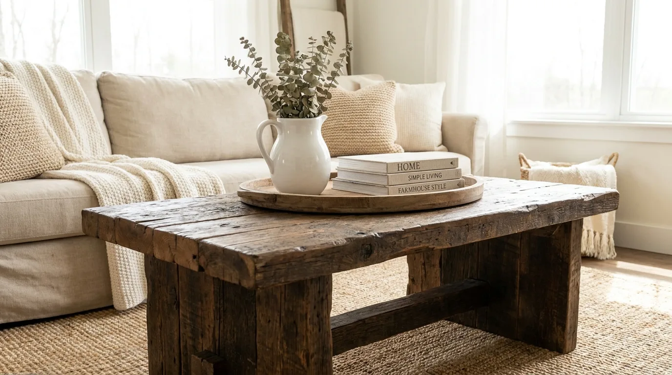 Rustic Farmhouse Coffee Table — 15 Living Room Coffee Table Ideas — image 03