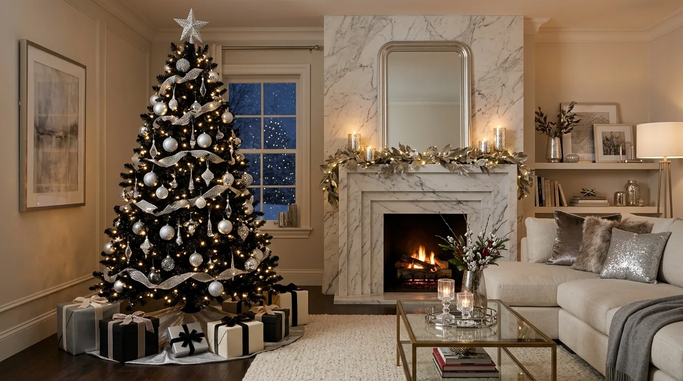 Black and Silver Christmas Tree — 20 Black Christmas Tree Ideas — image 04