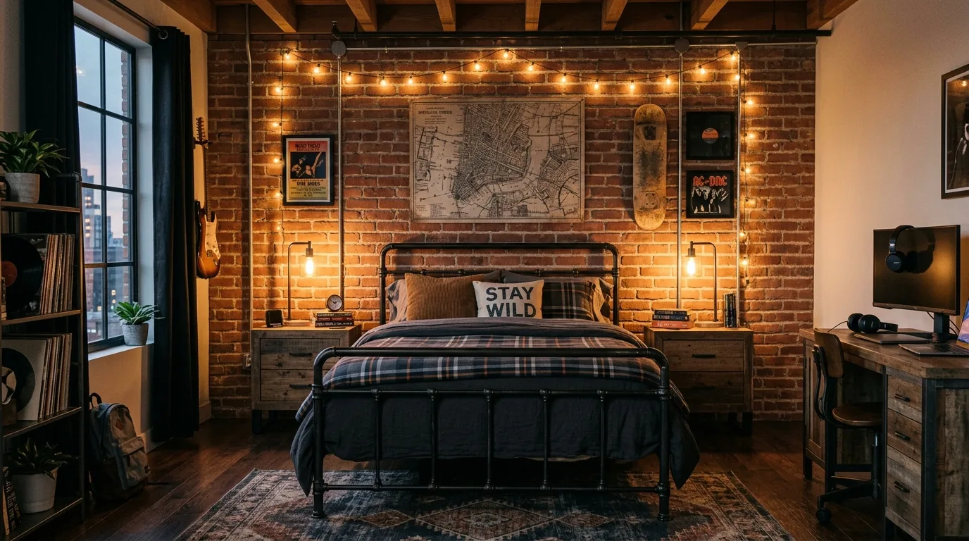 Industrial-Style Bedroom — 18 Teenage Boys Bedroom Ideas — image 04