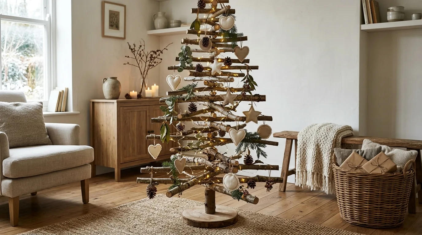 Rustic Wood Christmas Tree — 20 Natural Christmas Decor Ideas — image 04