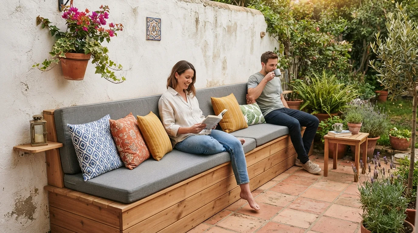 Built-In Bench Seating — 18 Small Patio Decorating Ideas — image 05
