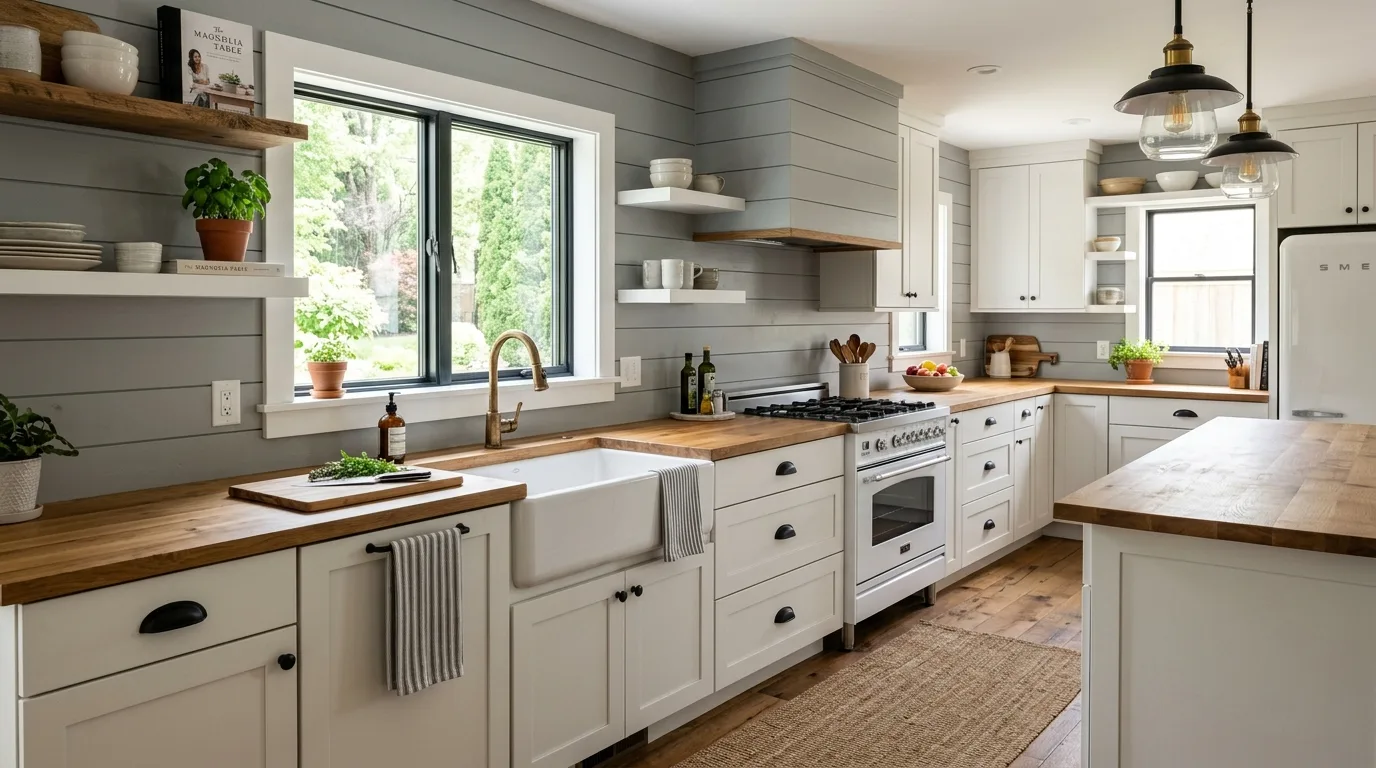 Gray Shiplap Backsplash — 15 Kitchen Shiplap Backsplash Ideas — image 05