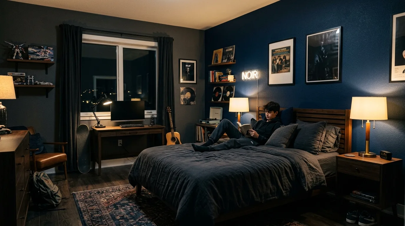 Dark and Moody Bedroom — 18 Teenage Boys Bedroom Ideas — image 06