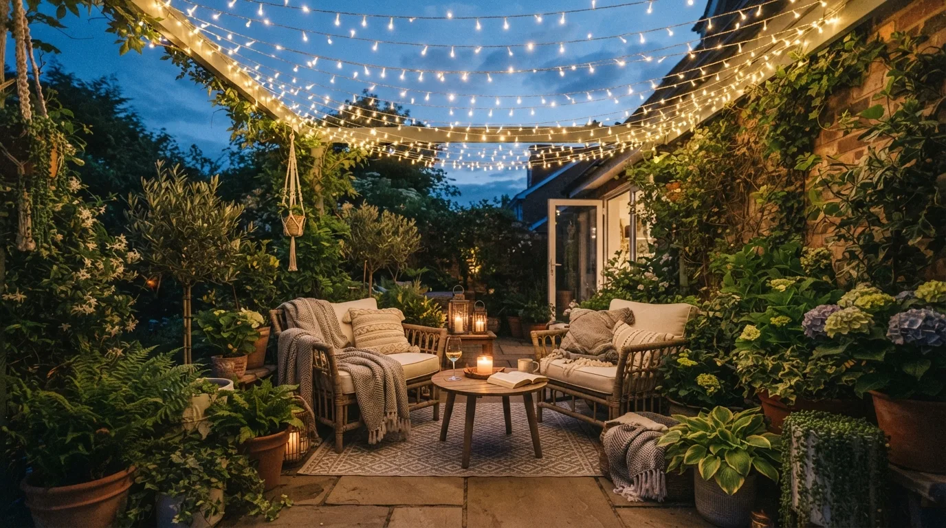 String Lights — 18 Small Patio Decorating Ideas — image 06