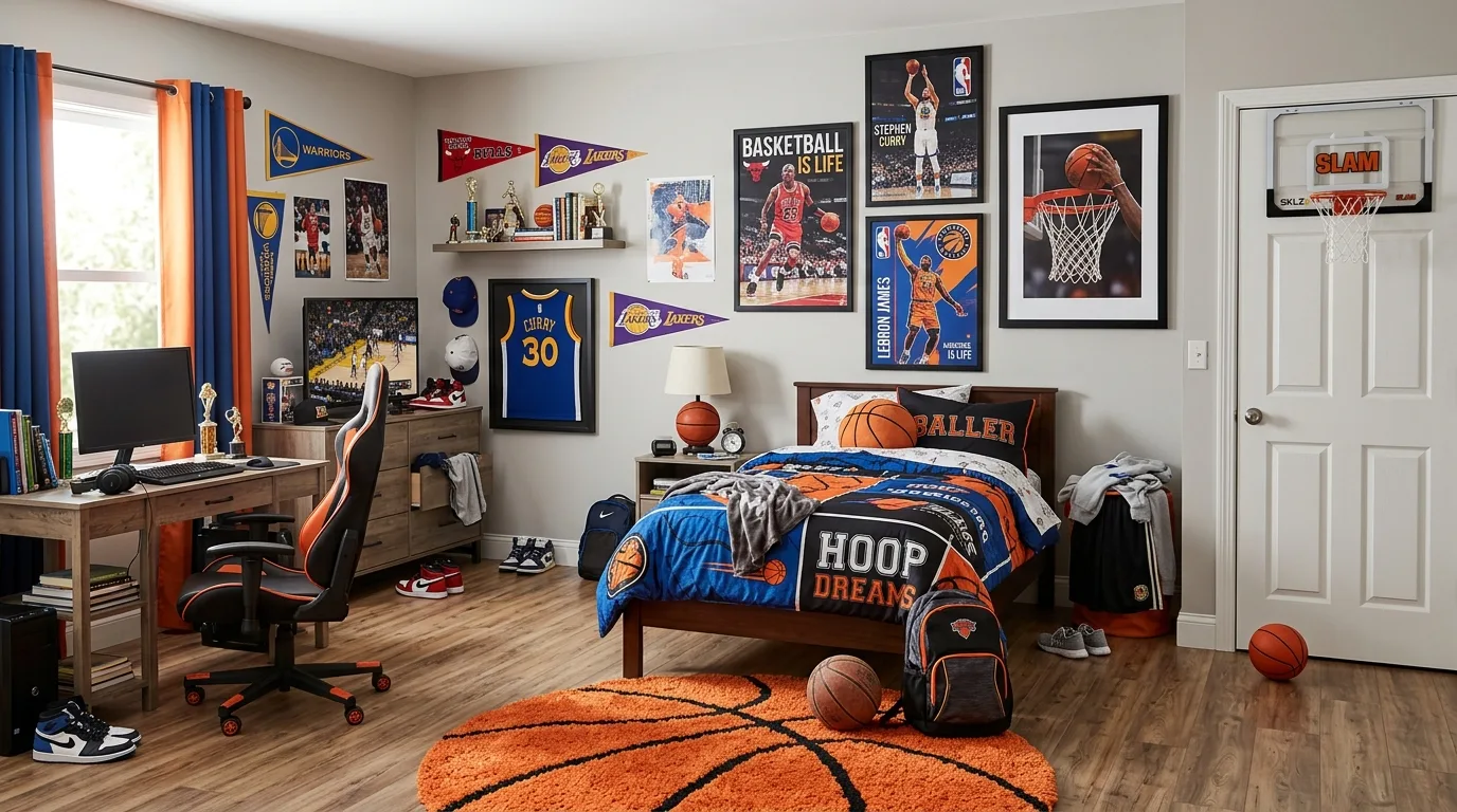 Basketball-Themed Bedroom — 18 Teenage Boys Bedroom Ideas — image 07