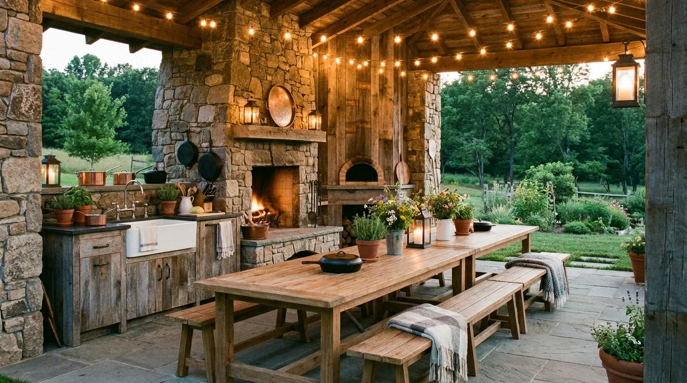 Rustic Outdoor Kitchen — 18 Smart Outdoor Kitchen Ideas — image 07