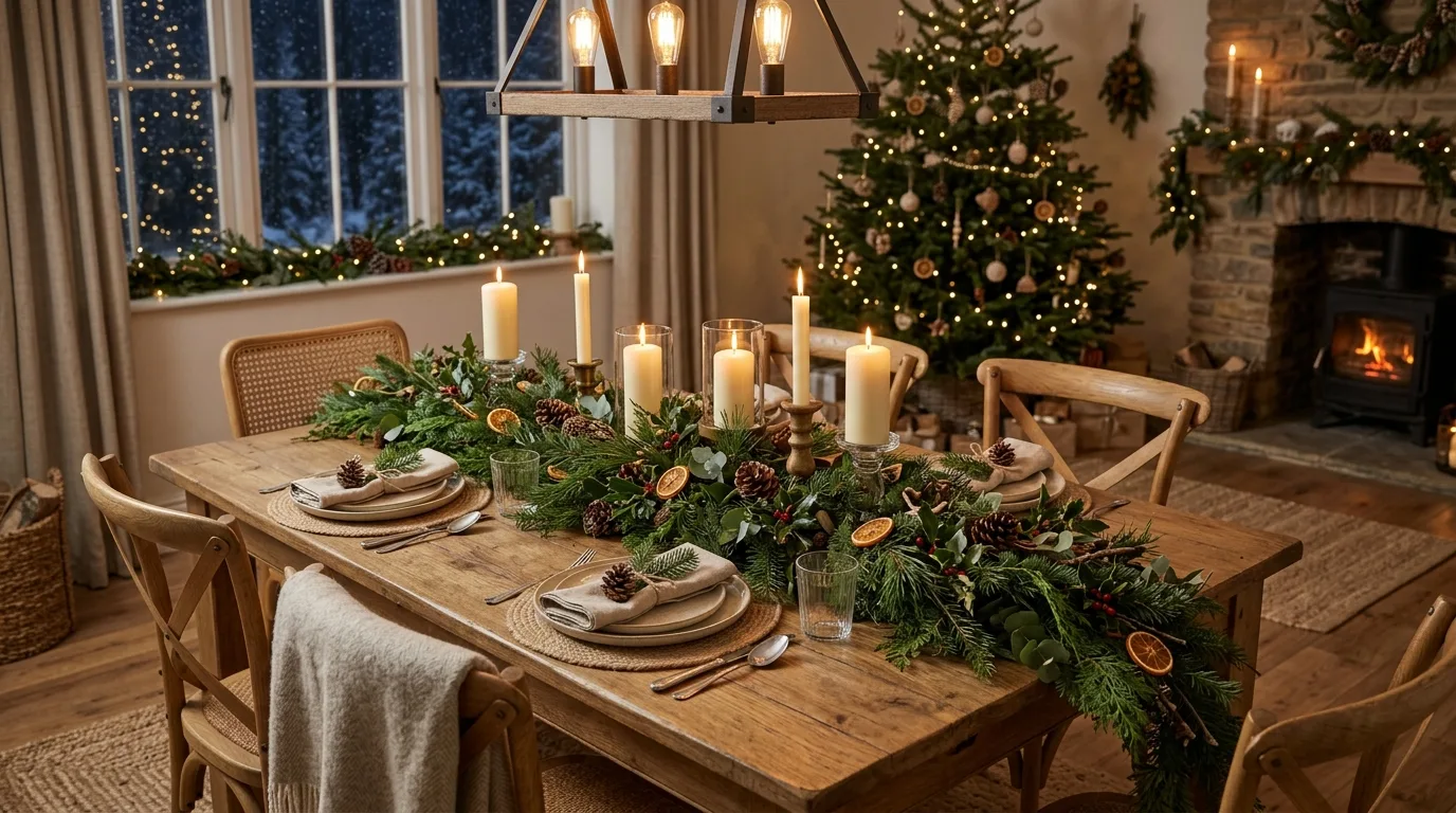 Rustic Christmas Dining Table — 20 Natural Christmas Decor Ideas — image 08