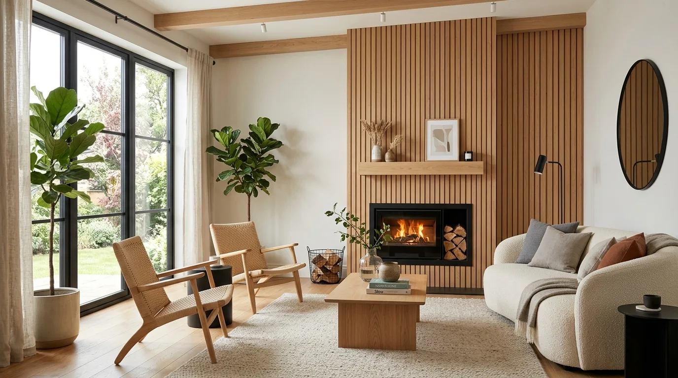 Add Vertical Wood Paneling — 15 Fireplace Makeover Ideas — image 09