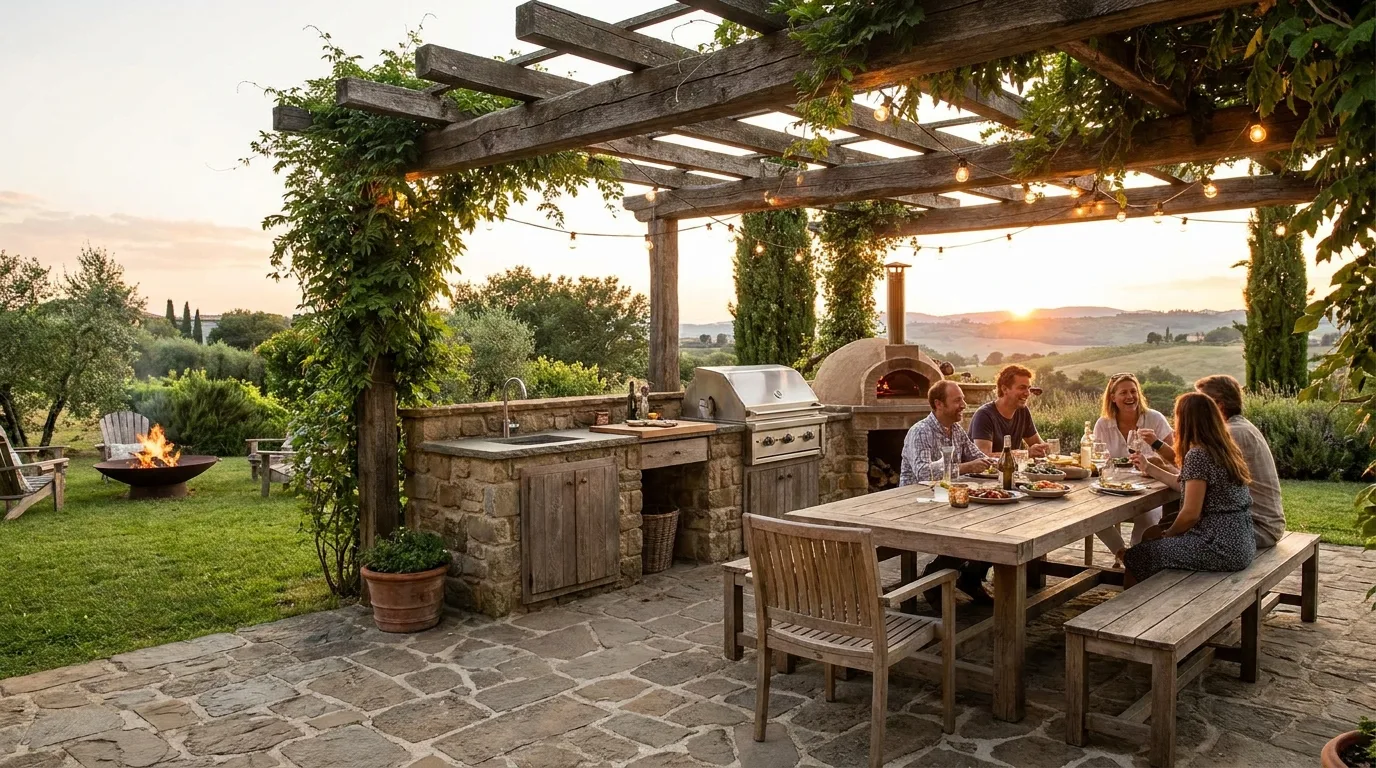 Outdoor Kitchen with Dining Area — 18 Smart Outdoor Kitchen Ideas — image 09