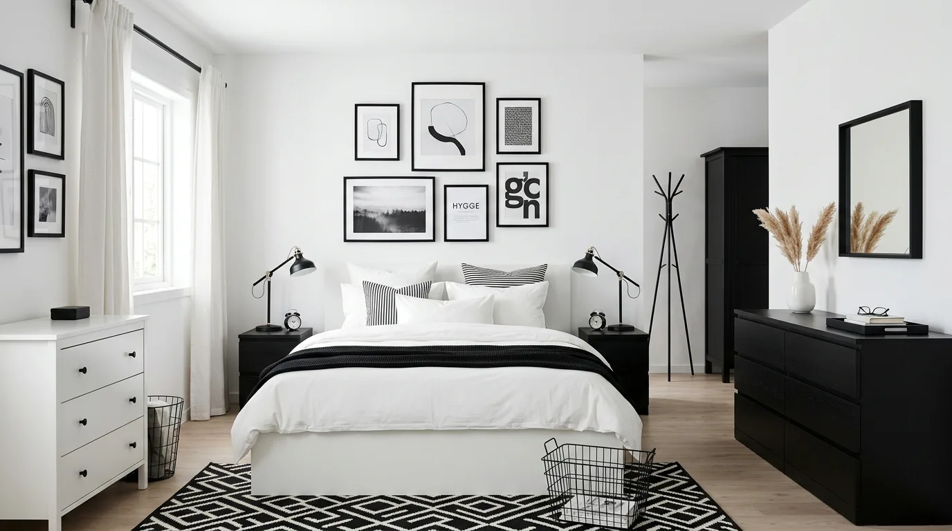 Modern Black and White IKEA Bedroom — 18 IKEA Bedroom Ideas — image 10