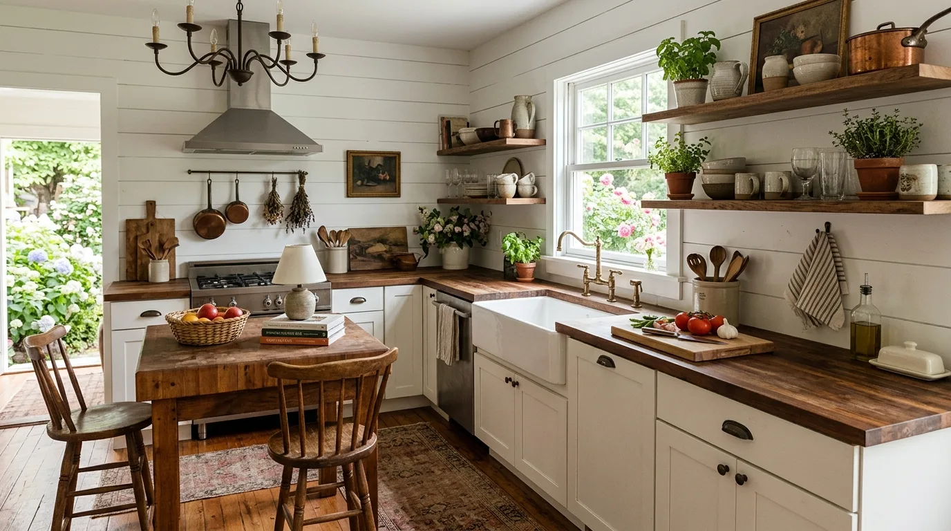 Shiplap with Butcher Block Countertops — 15 Kitchen Shiplap Backsplash Ideas — image 10