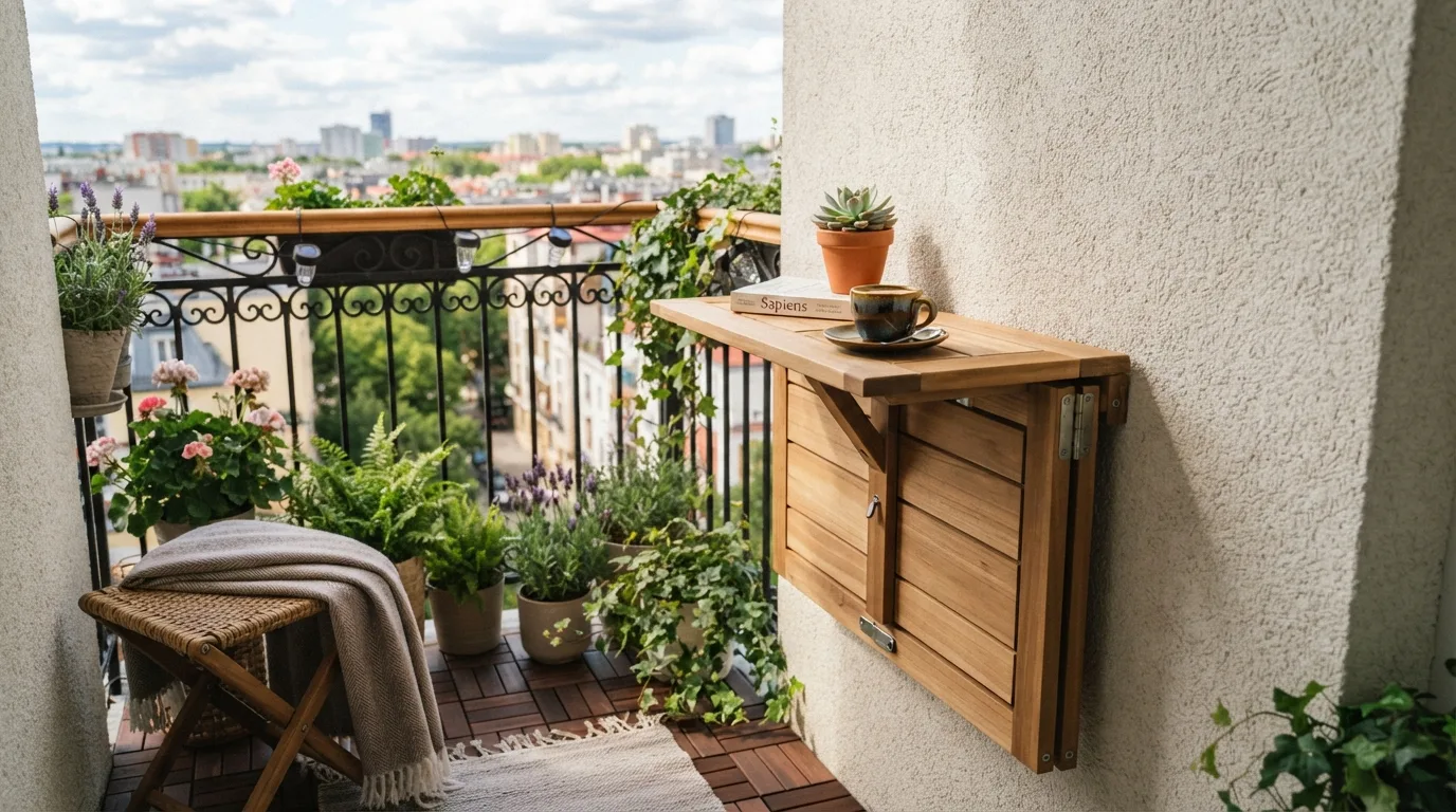 Wall-Mounted Table — 18 Small Patio Decorating Ideas — image 10