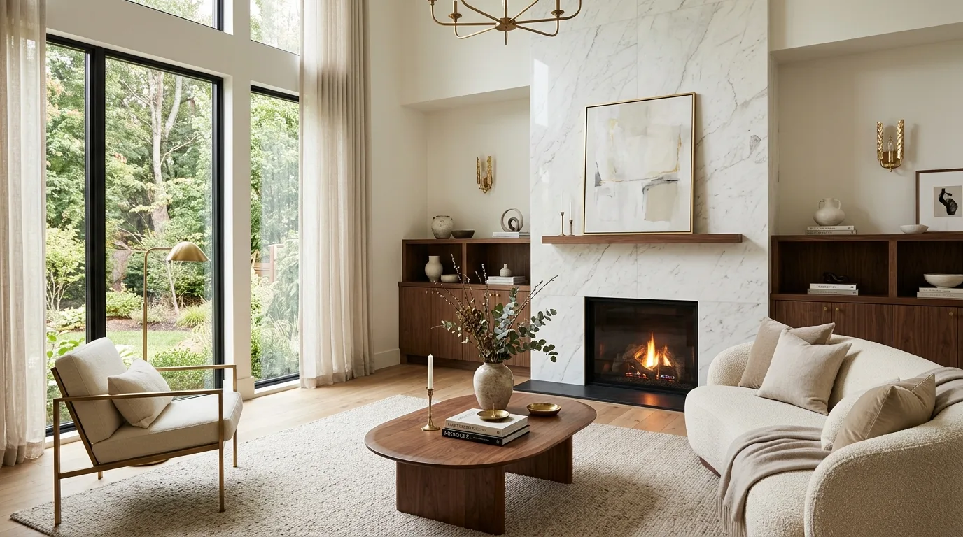 Add a Marble Surround — 15 Fireplace Makeover Ideas — image 11
