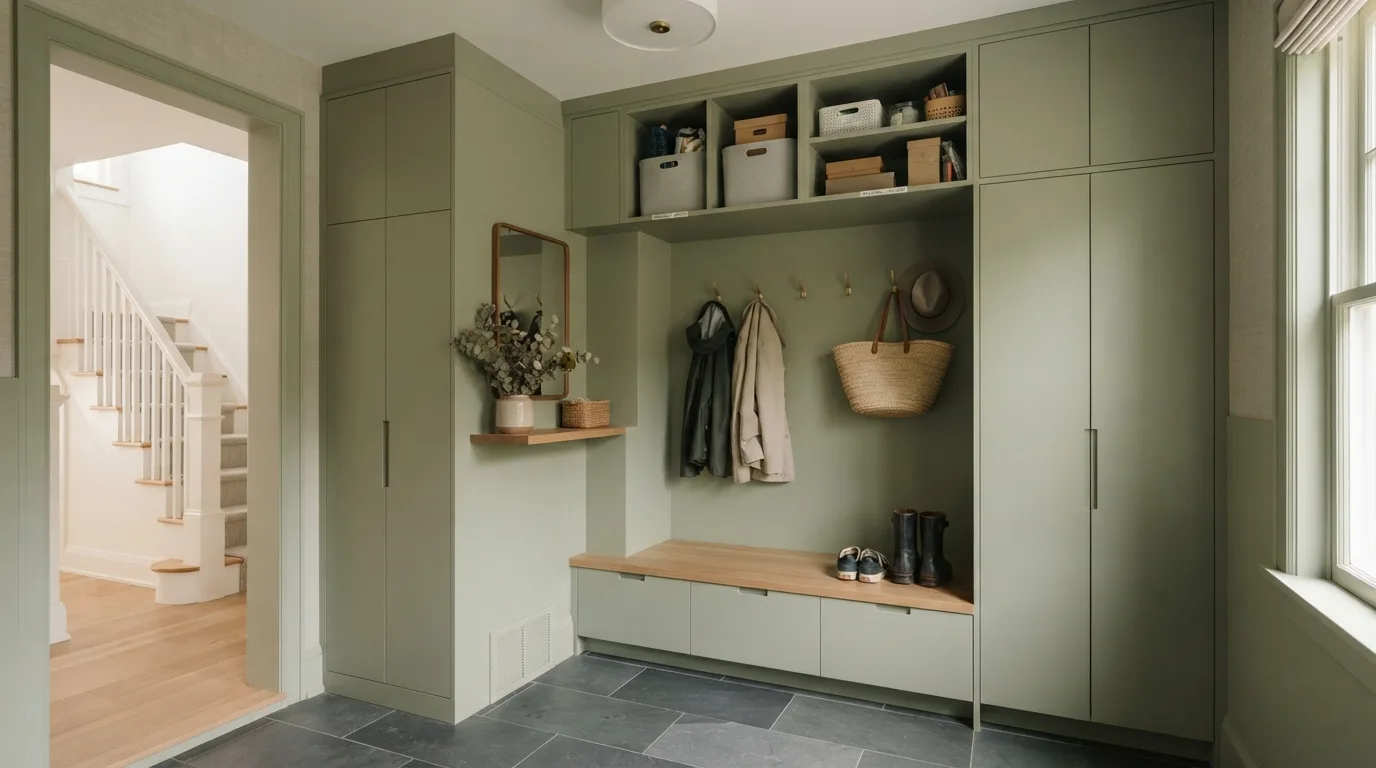 Small Mudroom with Cabinet Storage — 18 Small Mudroom Ideas for Entryways — image 11