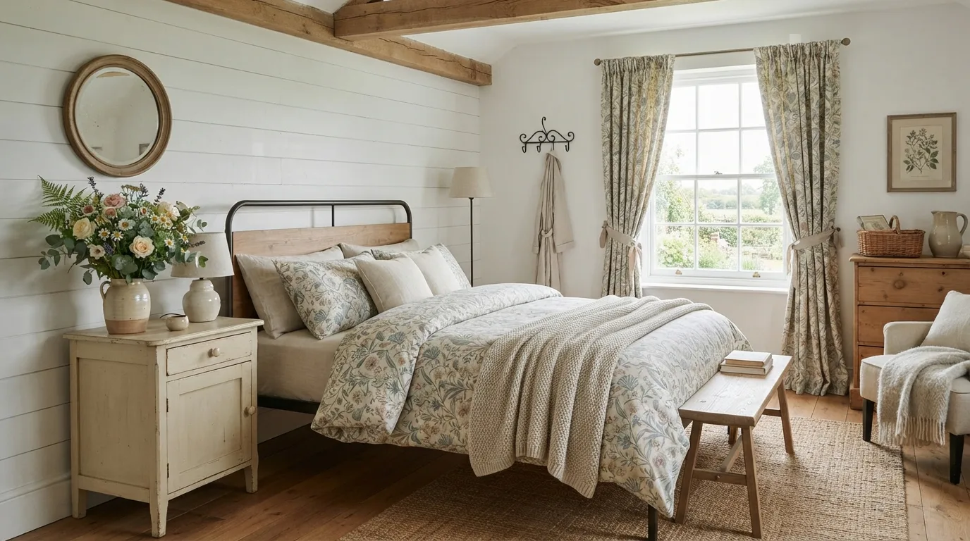 Farmhouse Bedroom with Floral Accents — 15 Farmhouse Bedroom Design Ideas — image 12