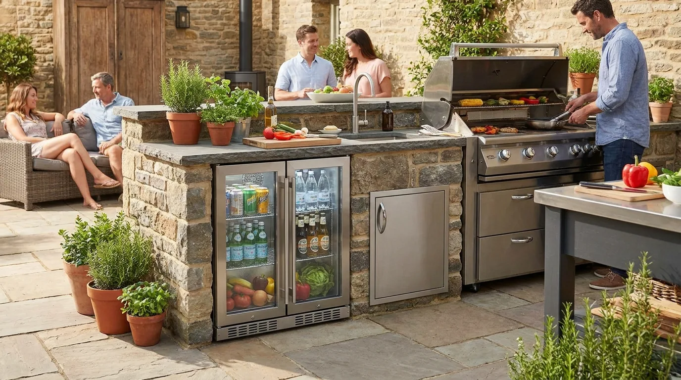 Outdoor Kitchen with Refrigerator — 18 Smart Outdoor Kitchen Ideas — image 12
