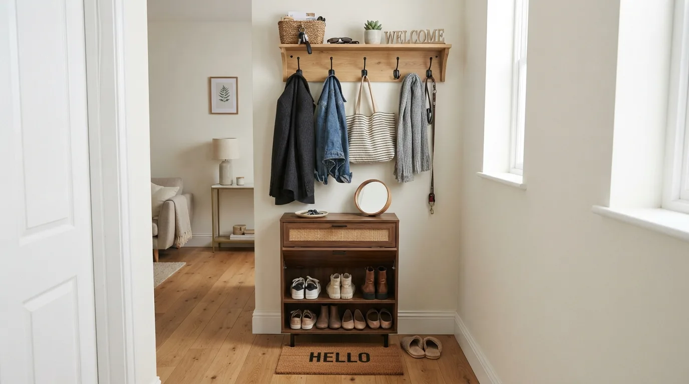 Small Mudroom with Coat Rack — 18 Small Mudroom Ideas for Entryways — image 13
