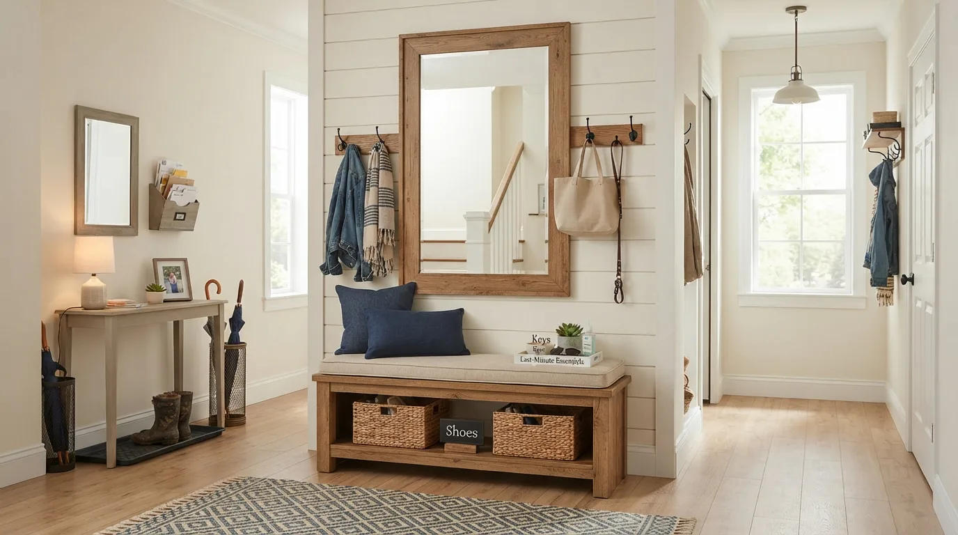 Mudroom with a Mirror — 18 Small Mudroom Ideas for Entryways — image 14