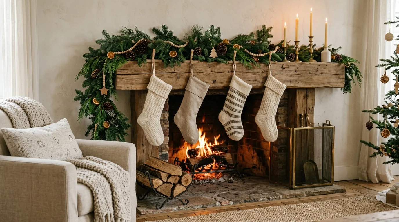 Rustic Christmas Stockings — 20 Natural Christmas Decor Ideas — image 14