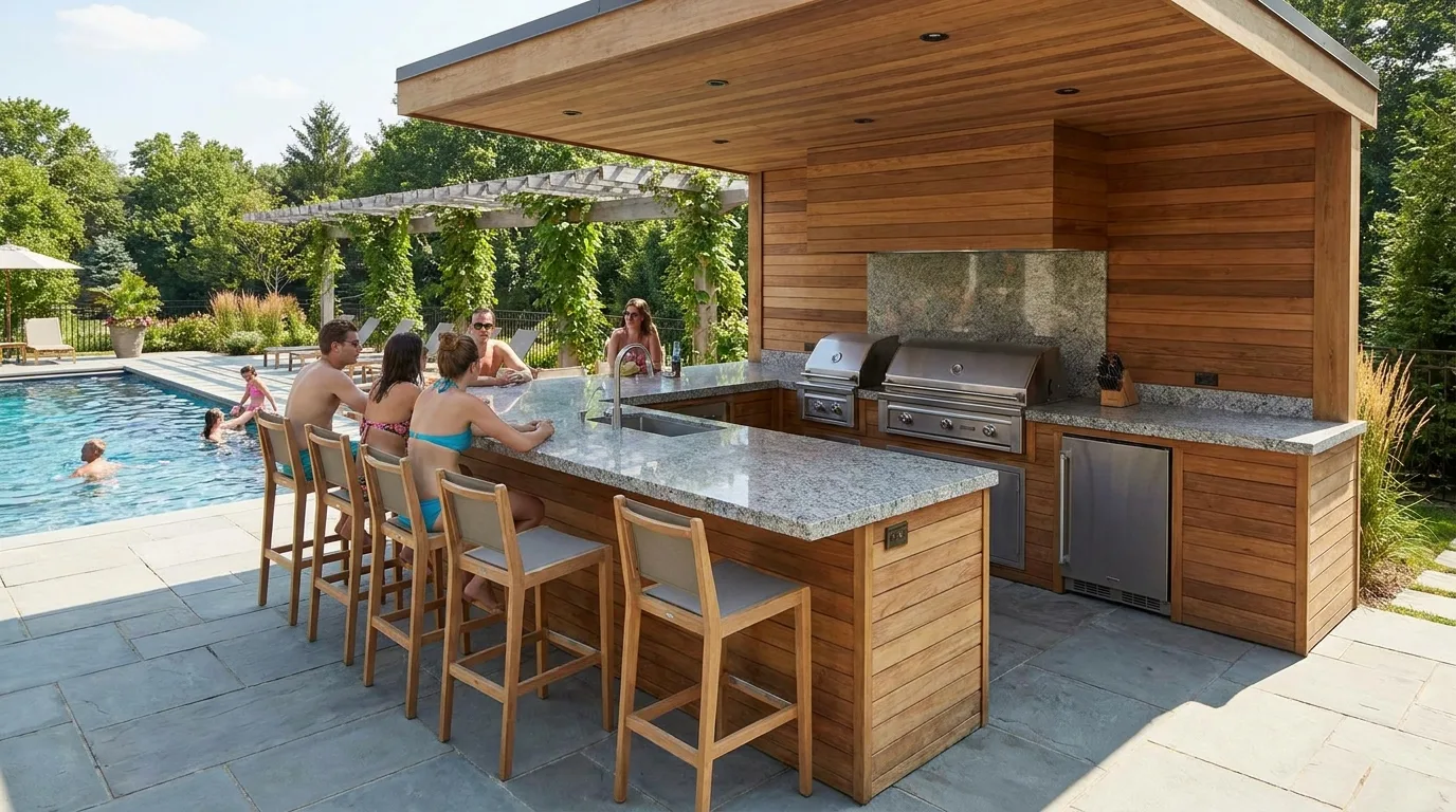 Poolside Outdoor Kitchen — 18 Smart Outdoor Kitchen Ideas — image 17