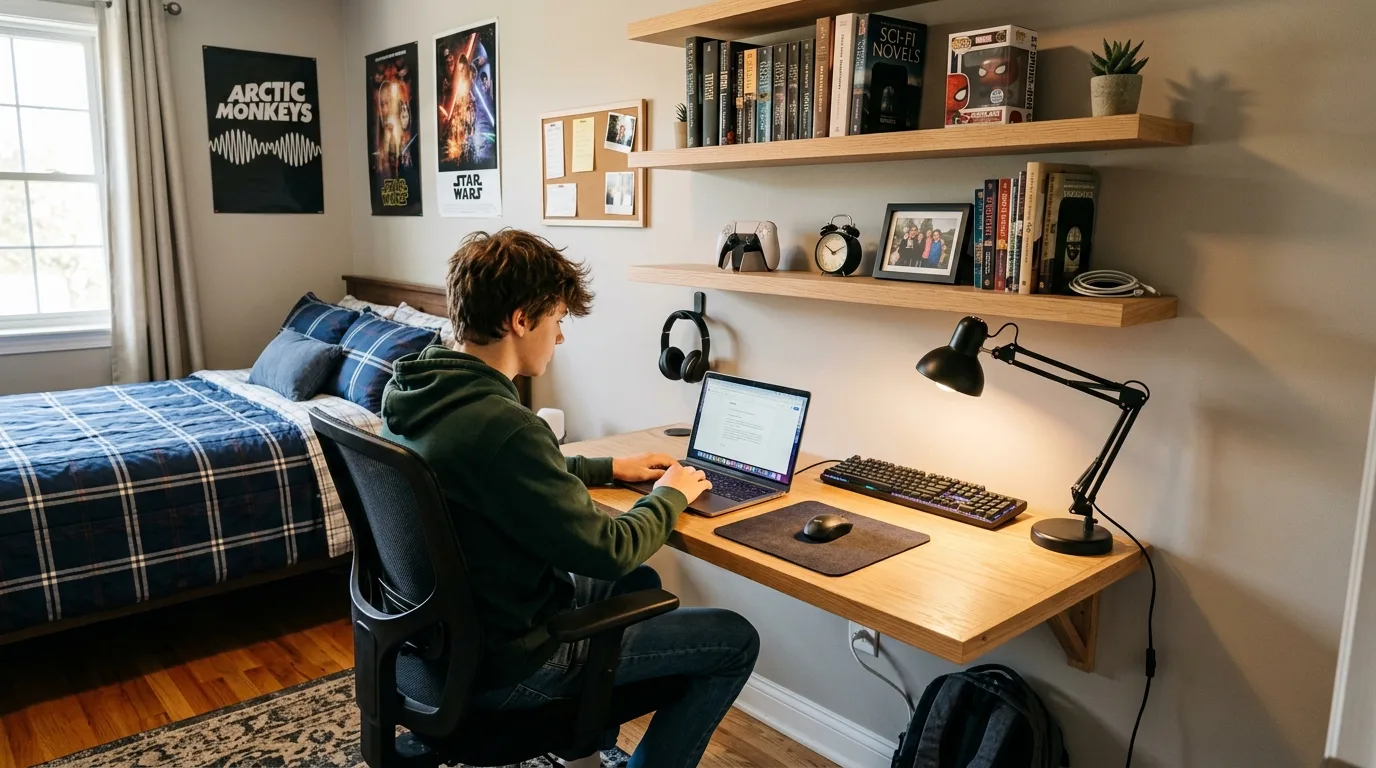 Wall-Mounted Desk Bedroom — 18 Teenage Boys Bedroom Ideas — image 17
