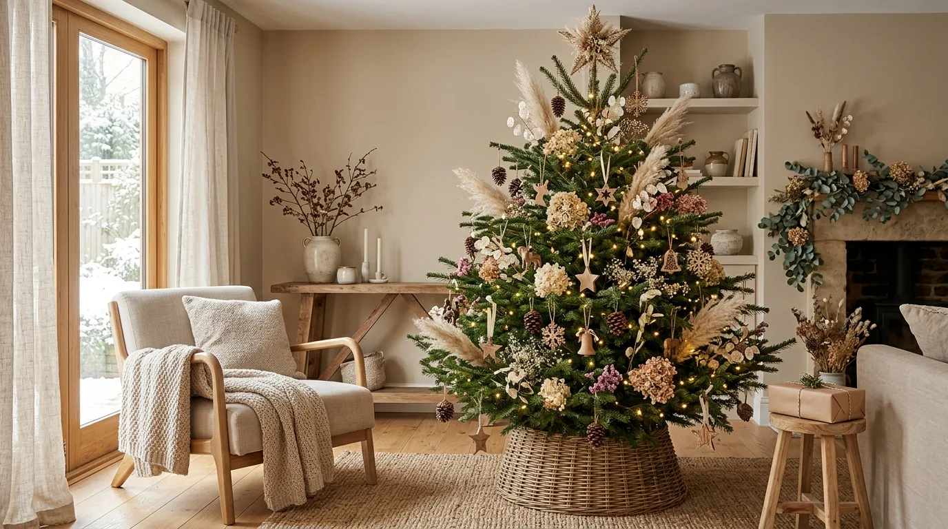 Dried Flower Christmas Tree — 20 Natural Christmas Decor Ideas — image 18
