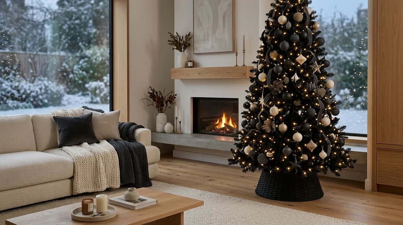 Black Christmas Tree with Matte Ornaments — 20 Black Christmas Tree Ideas — image 19