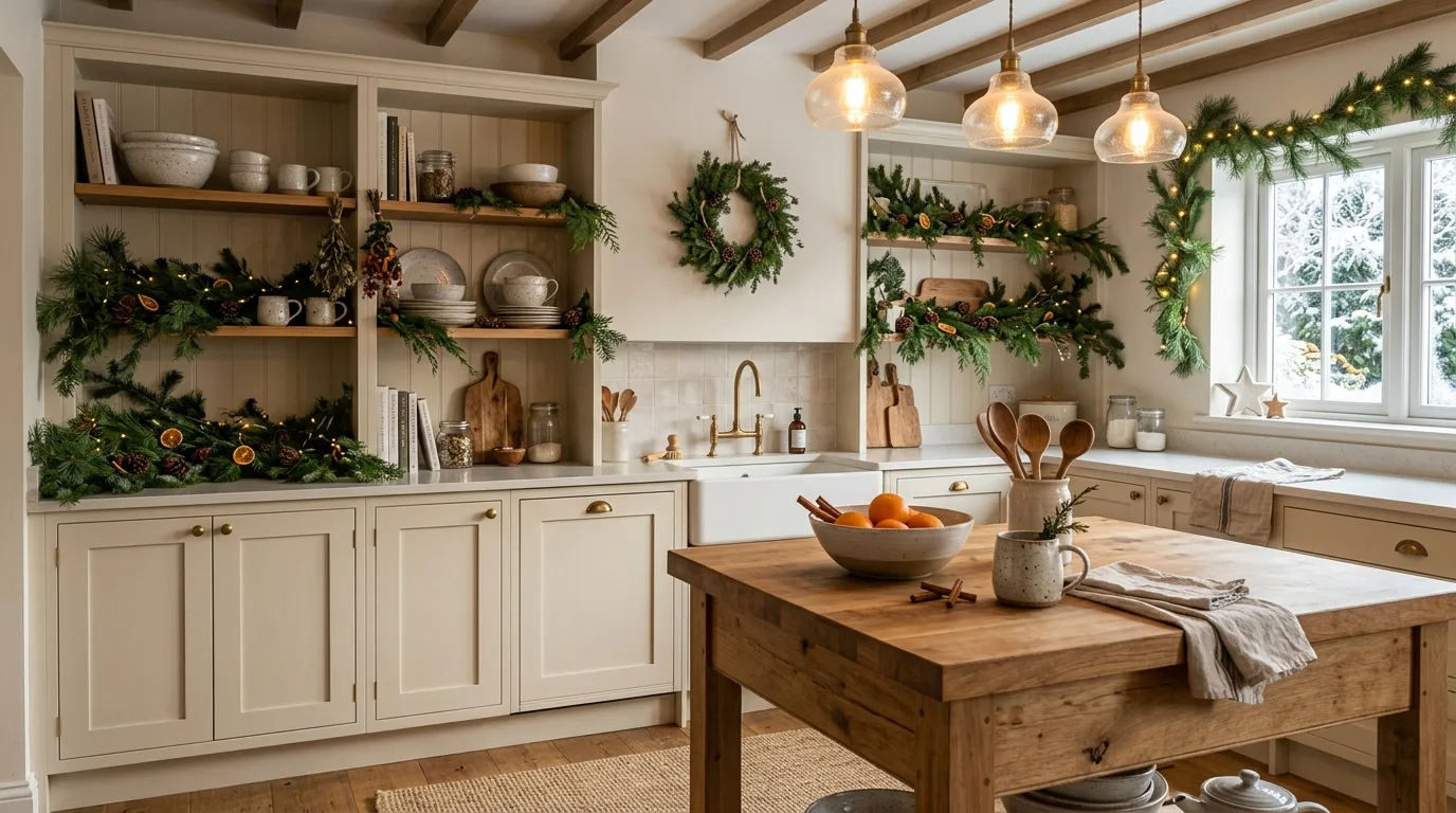 Greenery-Filled Christmas Kitchen — 20 Natural Christmas Decor Ideas — image 20