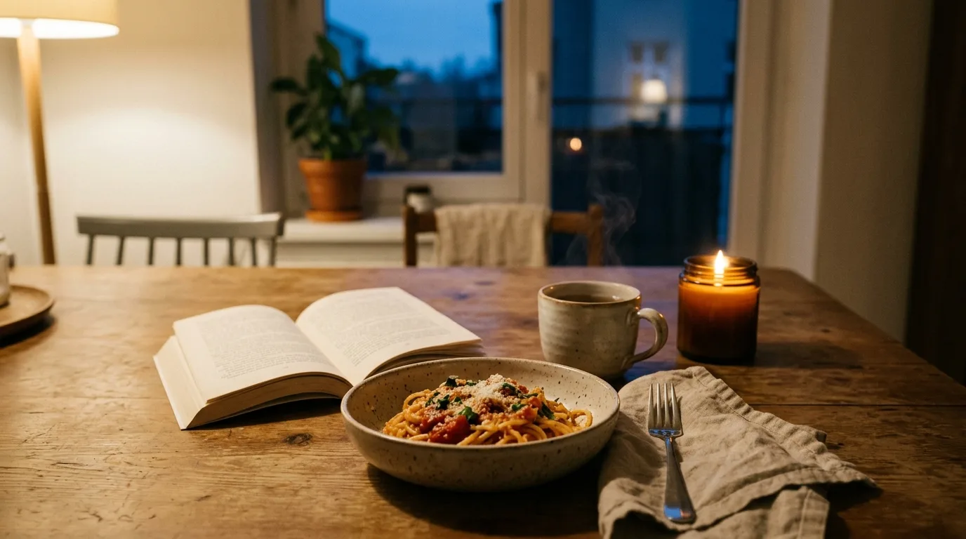 Scented candle creating a relaxing atmosphere in a cozy living room