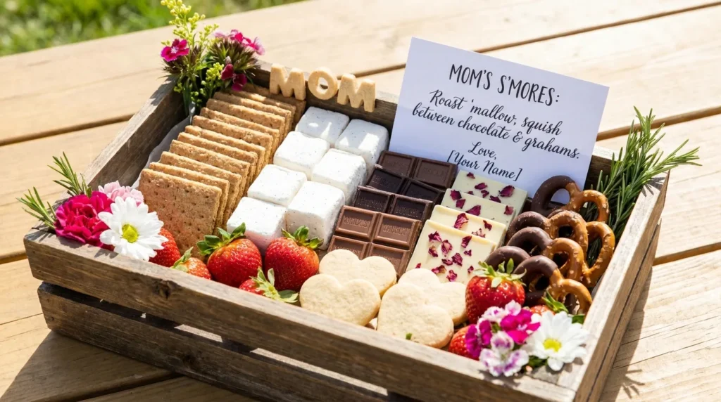 Mother’s Day treat box filled with decorated heart-shaped cookies