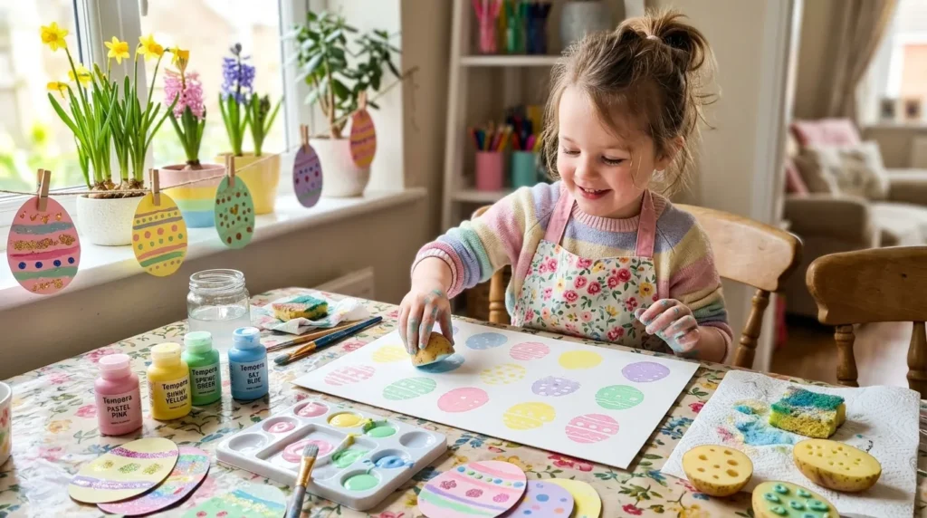 Paper plate Easter bunny craft made with simple inexpensive supplies