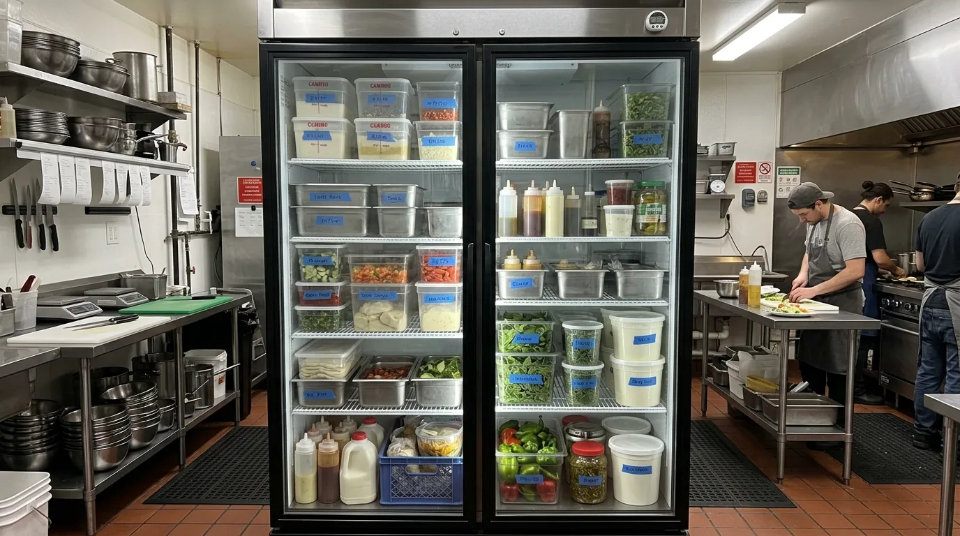 Refrigerator in a temporary furnished apartment with moving boxes