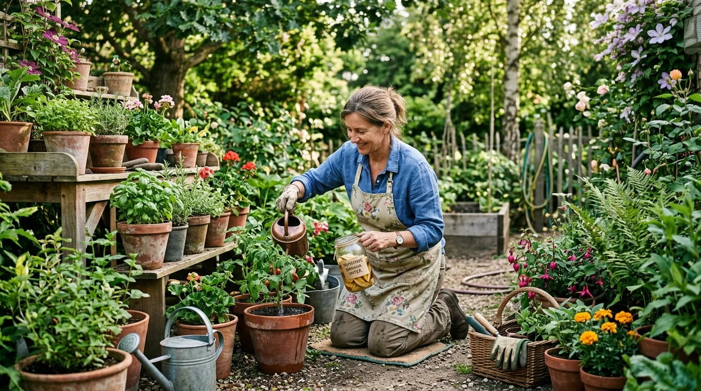 Banana peels being reused for homemade plant care