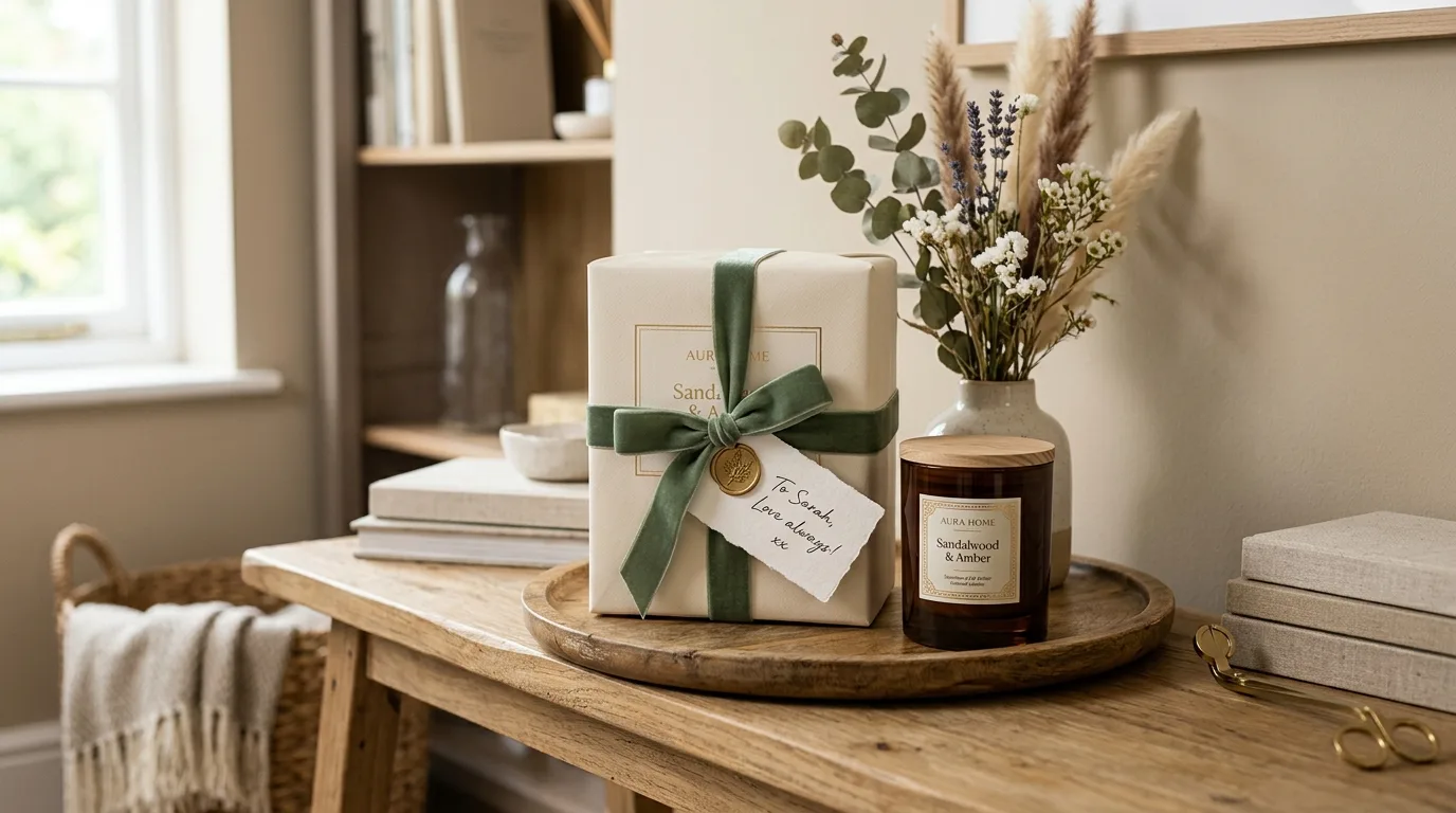 Scented candle creating a calm evening bedroom mood