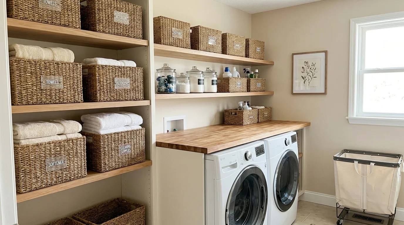 Pull-out laundry hampers for organized clothes sorting