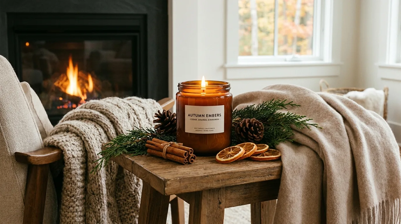 Welcoming fall entryway with dried grasses, woven basket, and warm seasonal accents