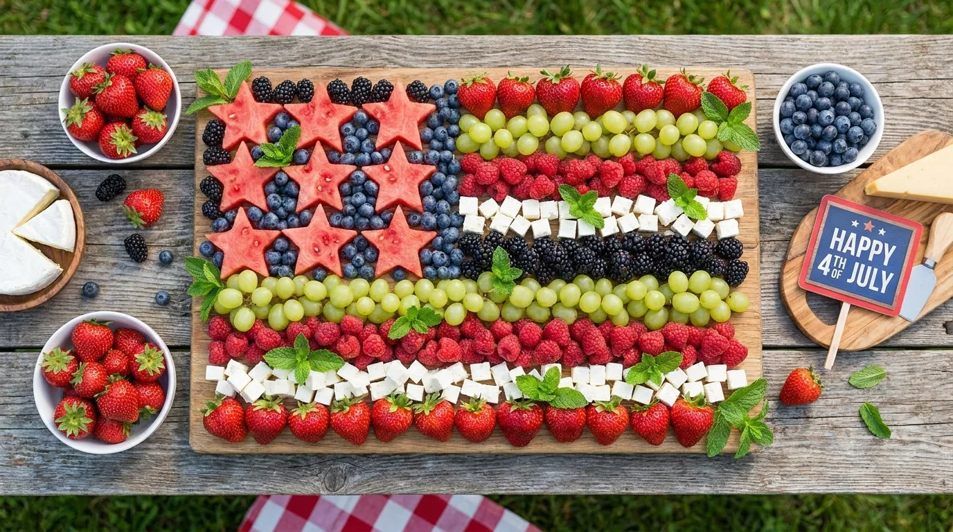 American flag-inspired 4th of July charcuterie board