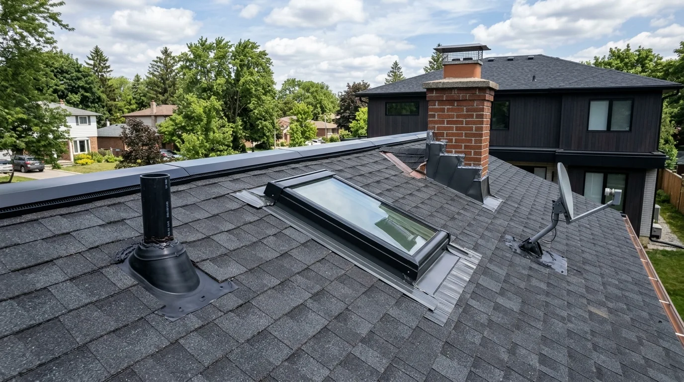 Clean gutters and downspouts prepared to handle heavy rainfall.