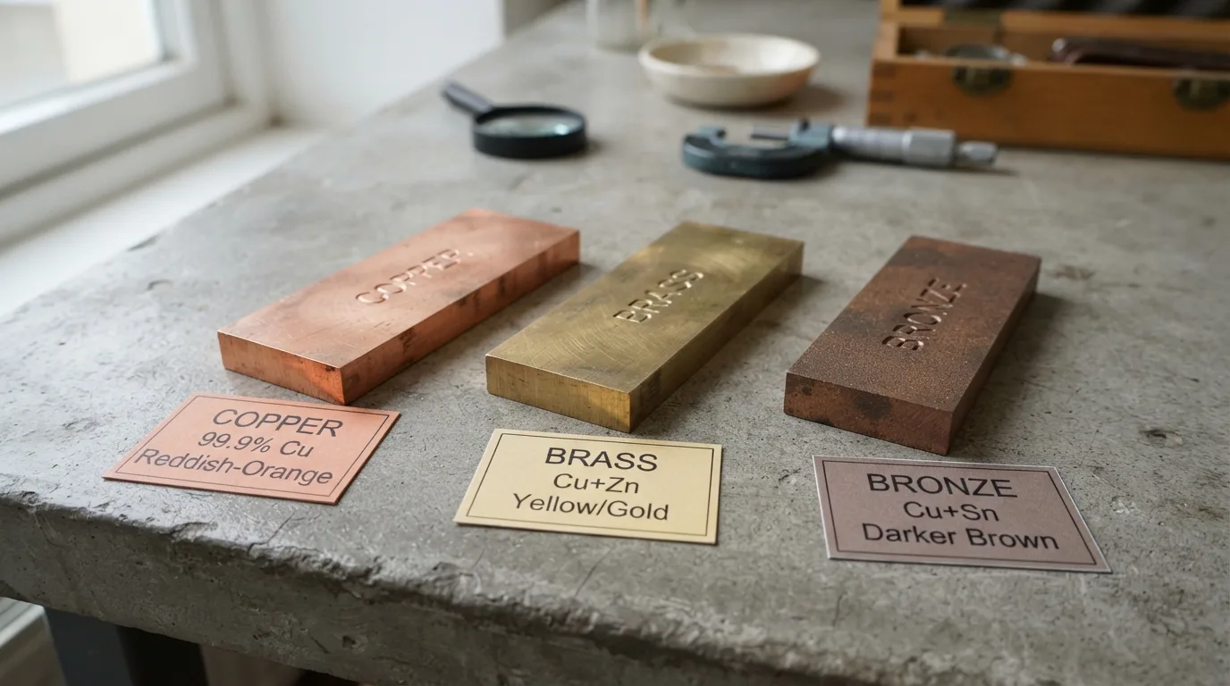 Bronze components and sculpture with warm brown-gold tones
