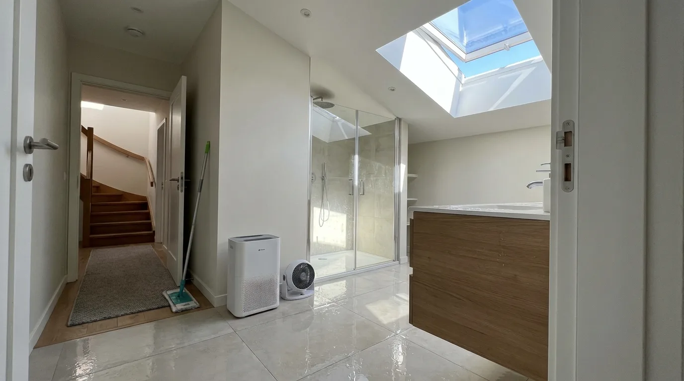 Bathroom skylight supporting ventilation and moisture control