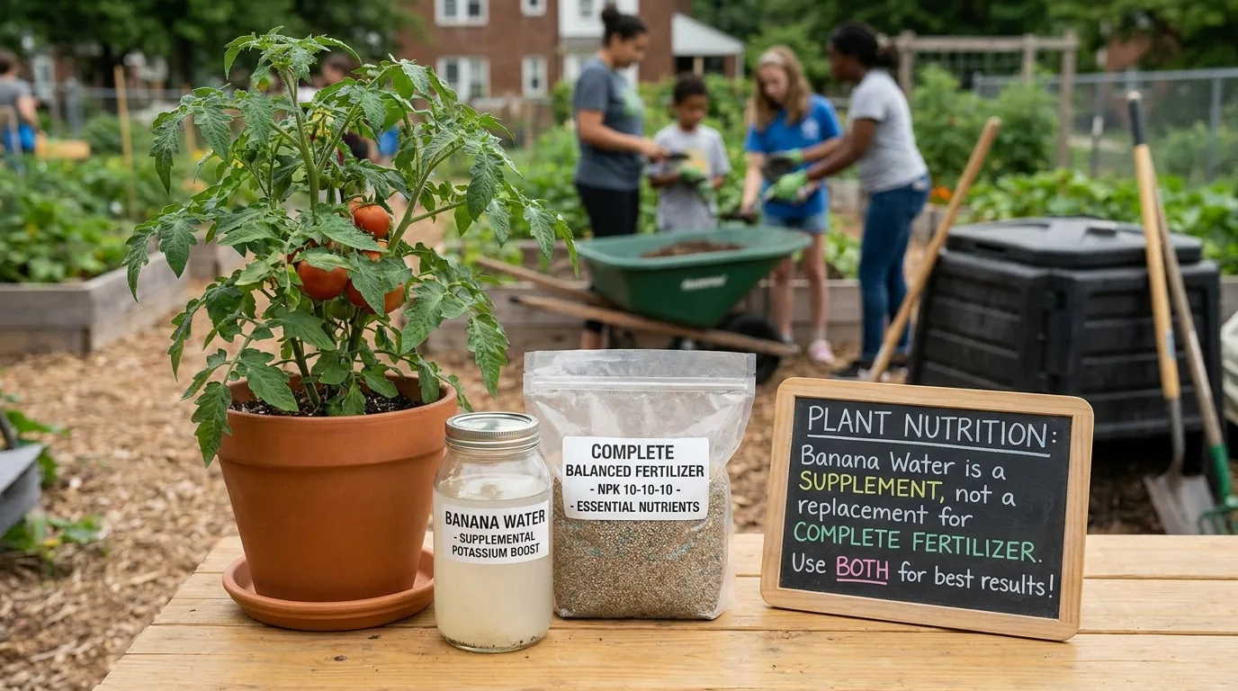 Banana water used as a supplement for fruiting plants