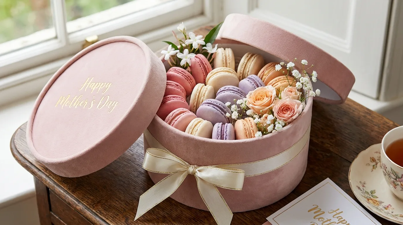 Homemade chocolate chip cookie gift box for Mom