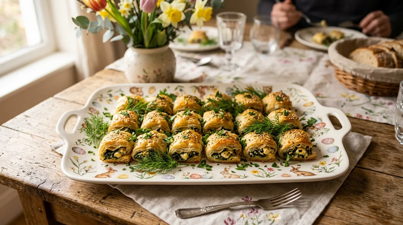Prosciutto-wrapped asparagus bundles garnished with lemon and herbs