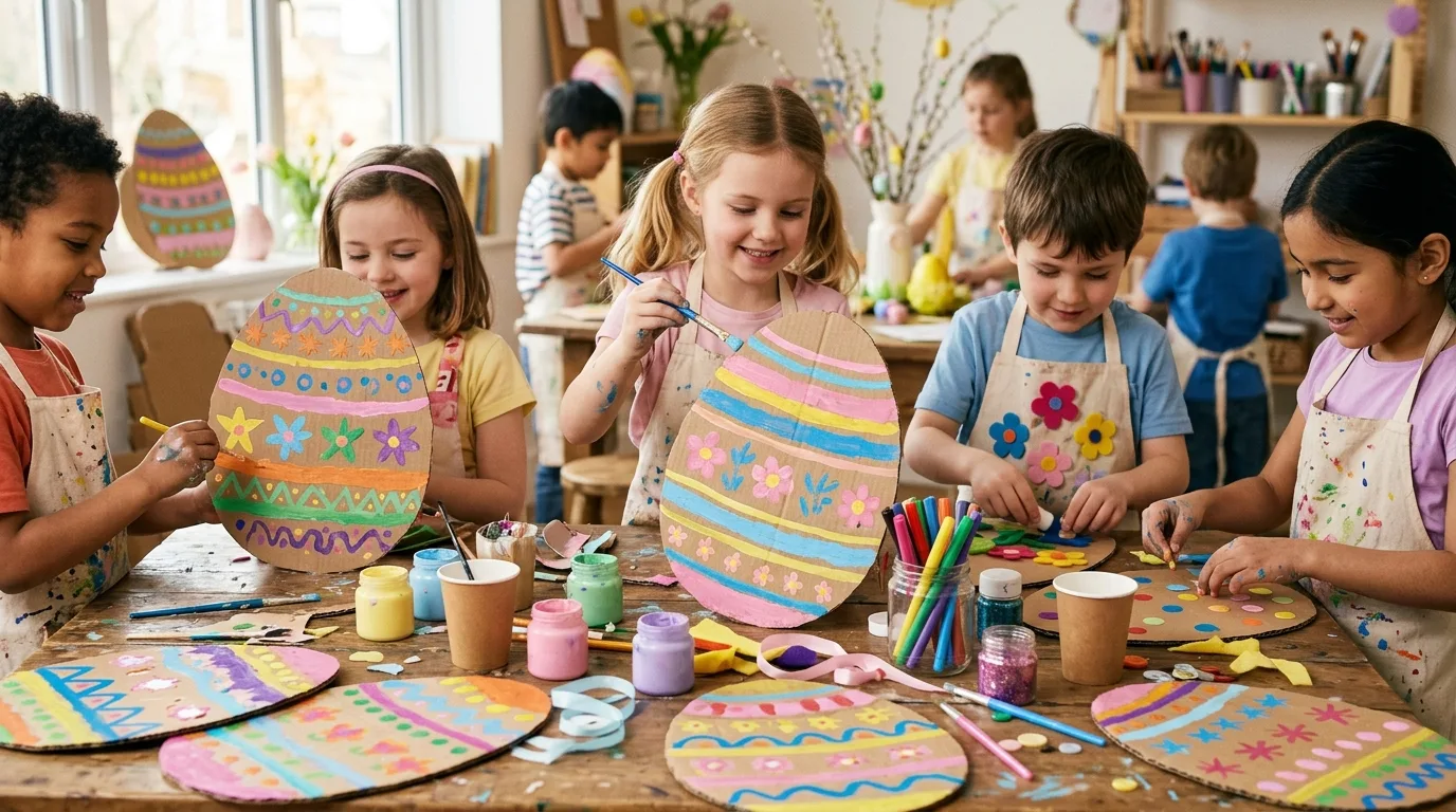 Cotton ball Easter sheep craft for children